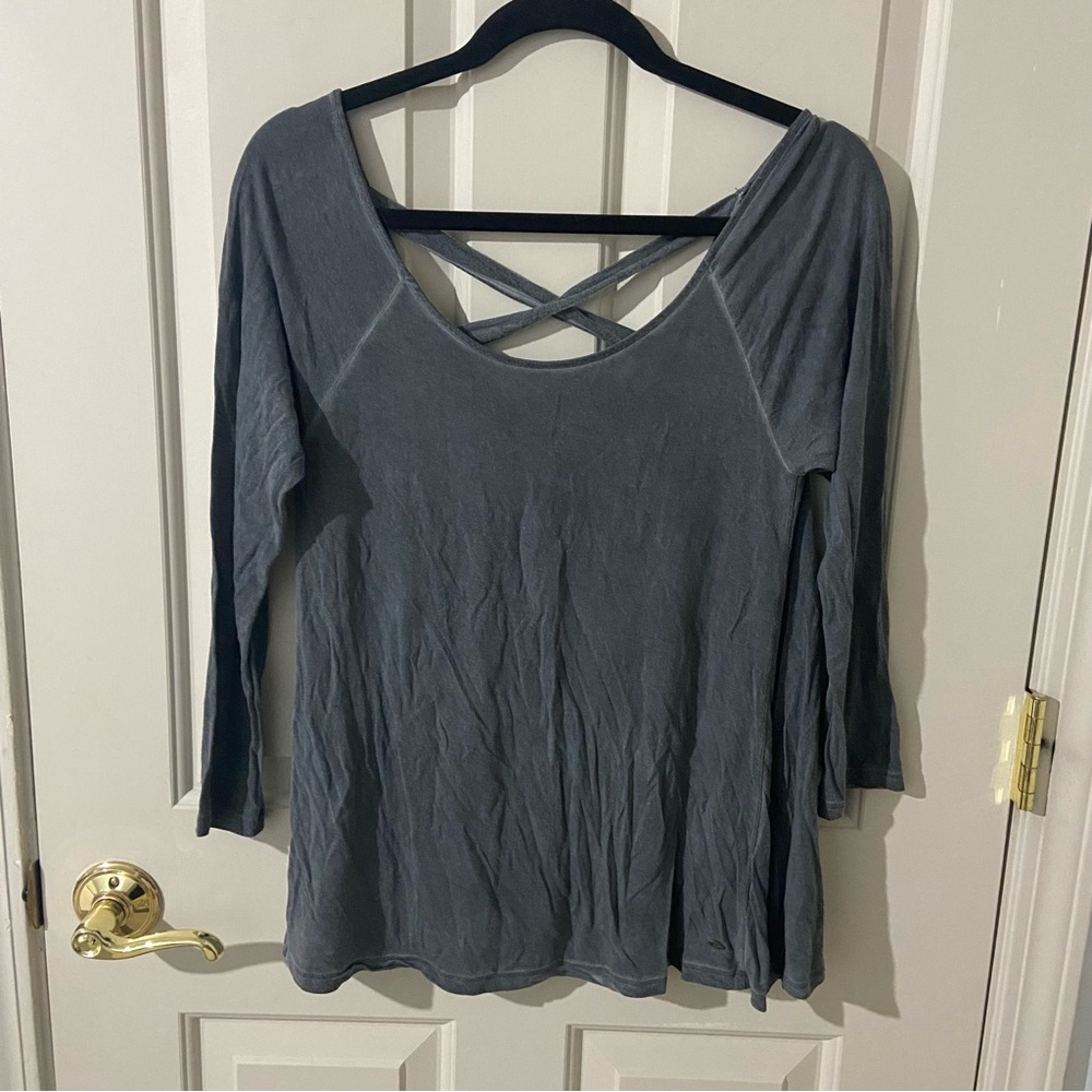 American Eagle Outfitters Charcoal Long Sleeve Top